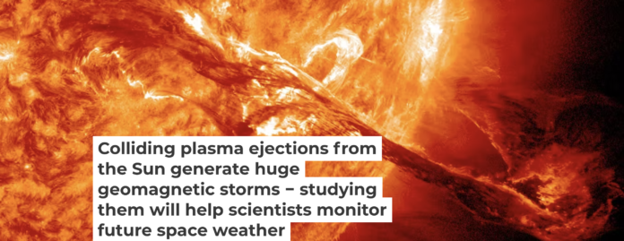 Coronal mass ejections erupt from the Sun, as shown in this illustration of one from 2012. NASA/GSFC/SDO